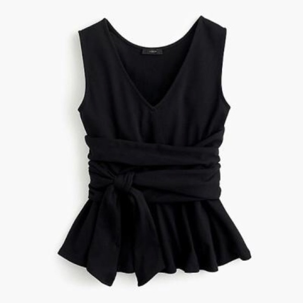 J. Crew Sleeveless Tie-Waist Peplum Top